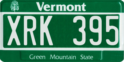 VT license plate XRK395