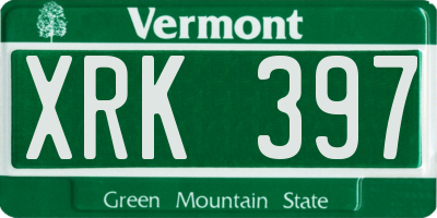 VT license plate XRK397