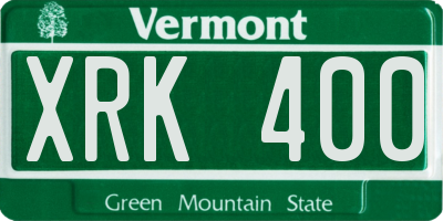 VT license plate XRK400
