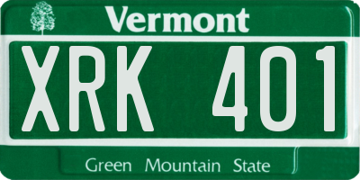 VT license plate XRK401