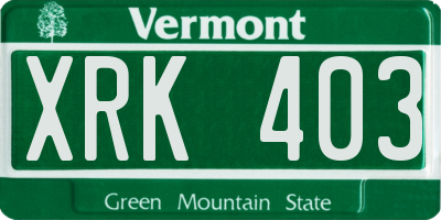 VT license plate XRK403