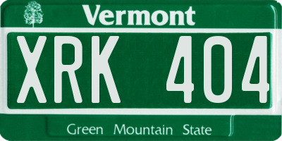 VT license plate XRK404