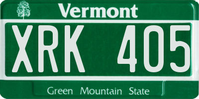 VT license plate XRK405