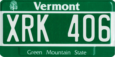 VT license plate XRK406
