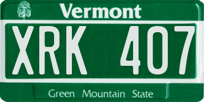 VT license plate XRK407