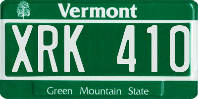 VT license plate XRK410