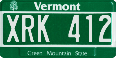 VT license plate XRK412