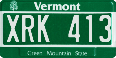 VT license plate XRK413
