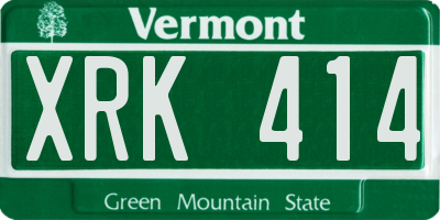 VT license plate XRK414