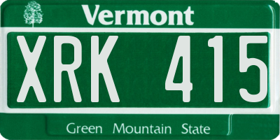 VT license plate XRK415