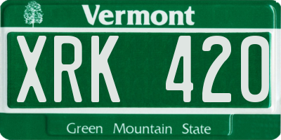 VT license plate XRK420