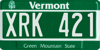VT license plate XRK421