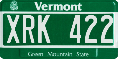 VT license plate XRK422