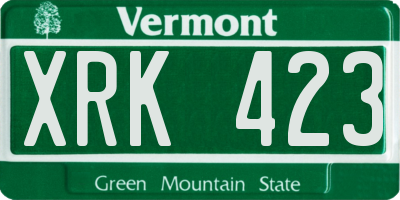 VT license plate XRK423