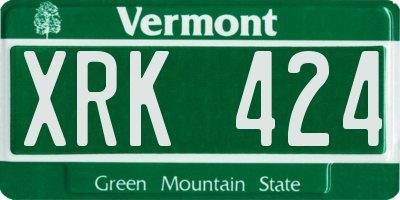 VT license plate XRK424