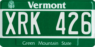 VT license plate XRK426