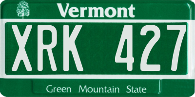 VT license plate XRK427