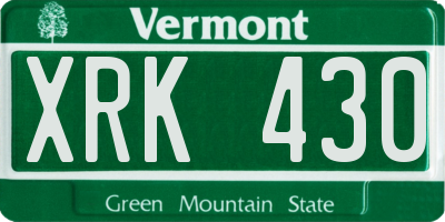 VT license plate XRK430