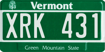 VT license plate XRK431