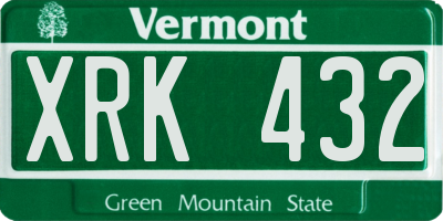 VT license plate XRK432