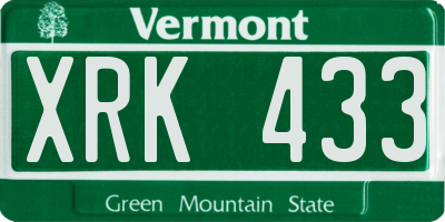 VT license plate XRK433