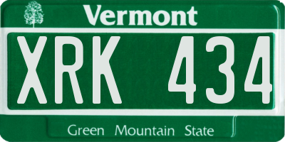 VT license plate XRK434
