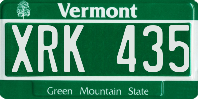 VT license plate XRK435