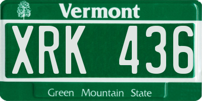 VT license plate XRK436
