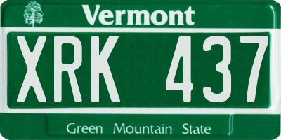 VT license plate XRK437