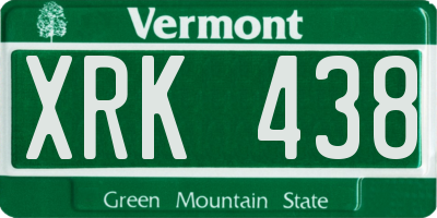 VT license plate XRK438