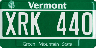 VT license plate XRK440