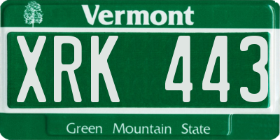 VT license plate XRK443