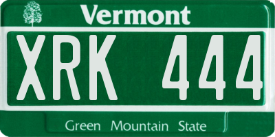 VT license plate XRK444