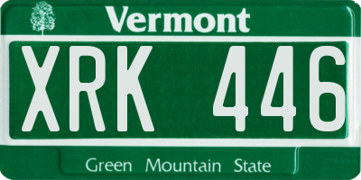 VT license plate XRK446