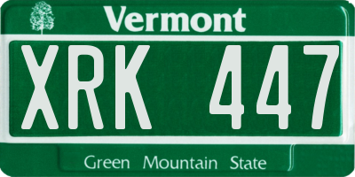 VT license plate XRK447