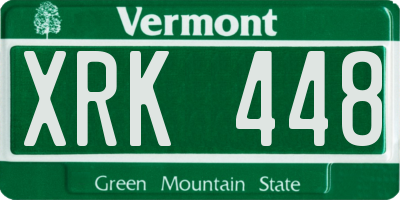 VT license plate XRK448