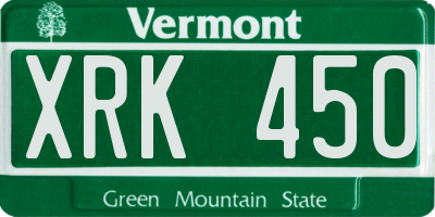 VT license plate XRK450