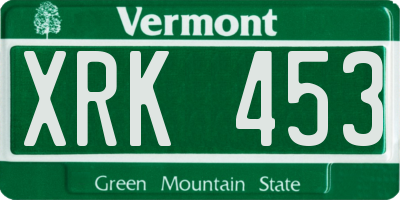 VT license plate XRK453