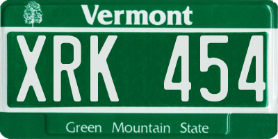 VT license plate XRK454