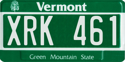 VT license plate XRK461