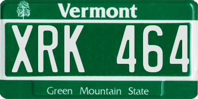 VT license plate XRK464