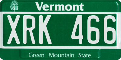 VT license plate XRK466