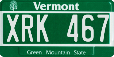 VT license plate XRK467