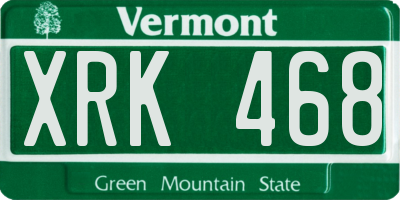VT license plate XRK468