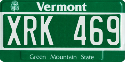 VT license plate XRK469