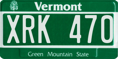 VT license plate XRK470