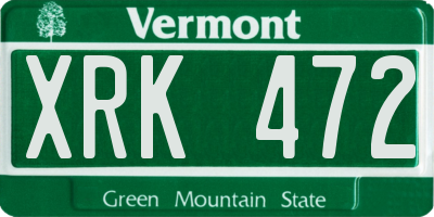 VT license plate XRK472