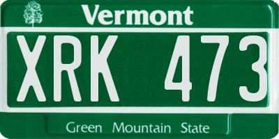 VT license plate XRK473