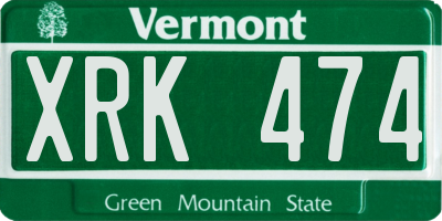 VT license plate XRK474