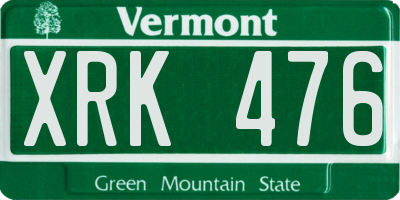 VT license plate XRK476
